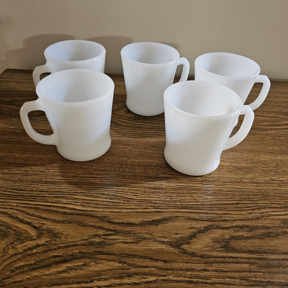 Fire King White Mug Set